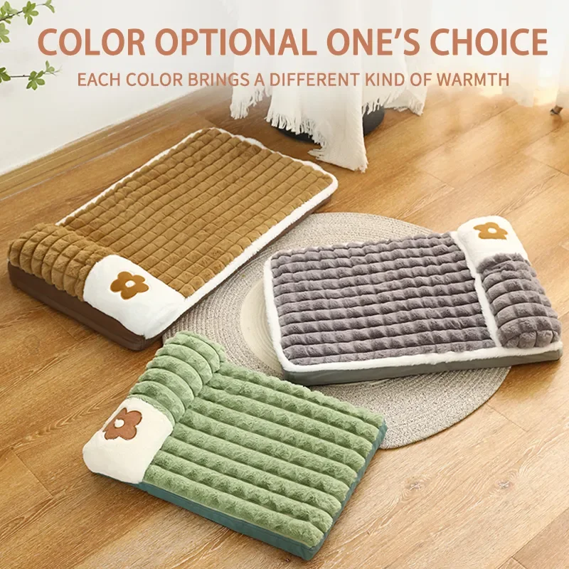 

Thickened Removable Dog Bed Winter Super Warm Washable Dog Mat Deep Sleep Fluff Bed for Small Medium Large Dogs Cats Pillow