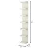 Vertical Wall Mount Shelf Unit Floating 7 Tier Storage Organizer Home Office Decor Engineered Wood Trapezium Shape Modern Design 3