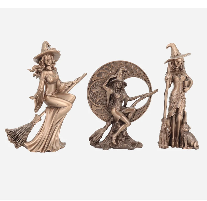 S114f3836b5bf47819f88d9da5ce4c6ba9 Halloween Witch Figurine Statue Resin Creepy Witch Sculptures Garden Decoration for Home Patio Yard Lawn Porch Garden Decoration Mallzona
