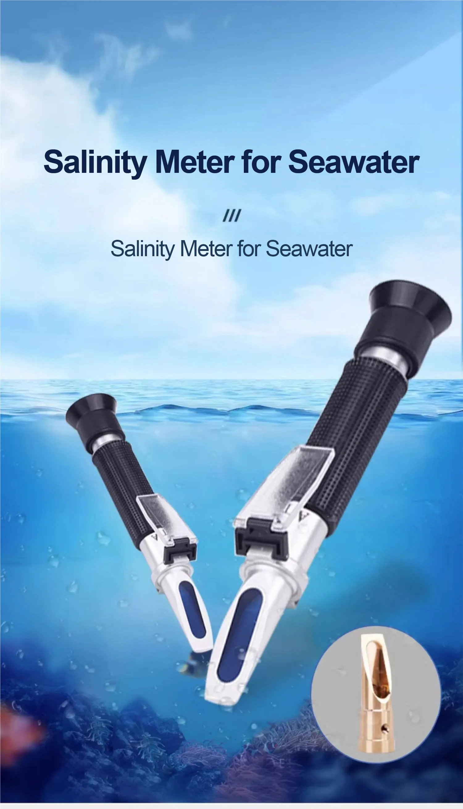 ATC Digital Salinity 0-28% 0-100‰ Meter Aquarium Tester Seawater Refractometer S