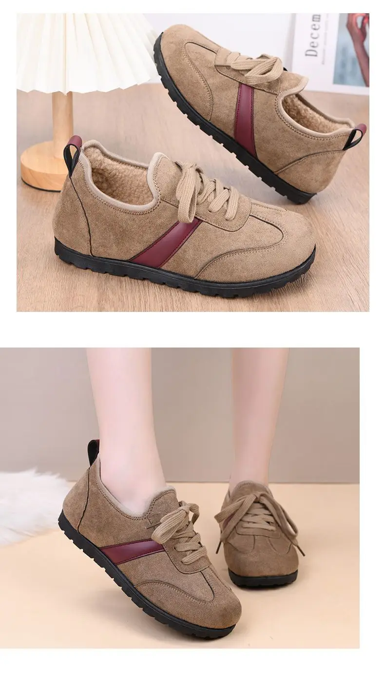 Full Wrap Fuzzy Baumwolle Hausschuhe Frau Lace Up Slip auf Stiefeletten Damen High Top Schuhe Faule Weibliche Outdoor Warme Plüsch Turnschuhe – Detail 23