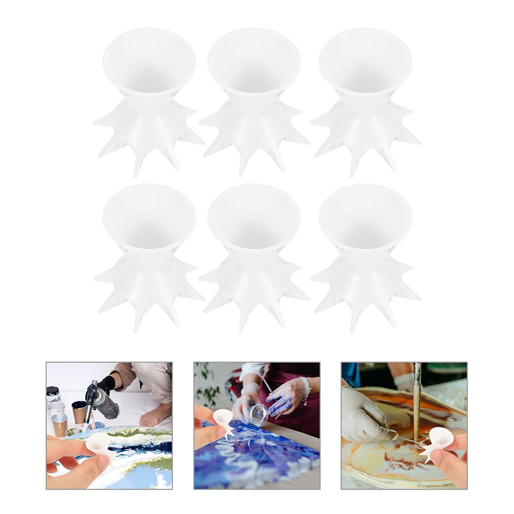 

6 Pcs Paint Pouring Cup Painting Funnel Silicone Mixing Cups Mini Reusable for Silica Gel Child