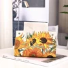 Leather Tissue Holder Oil Painting Tissue Box Bedroom Kitchen Storage Box Napkin Holder For Home Office Desk Decoration 2