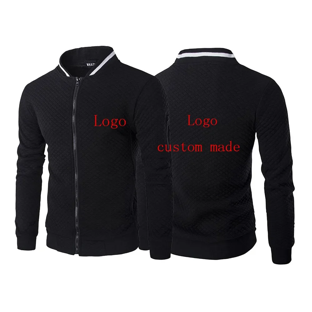 

Logo Customization 2024 Men's New Print Spring Autumn Fashion Solid Color High Quality Delicate Warm Casual Zipper Jacket Coats