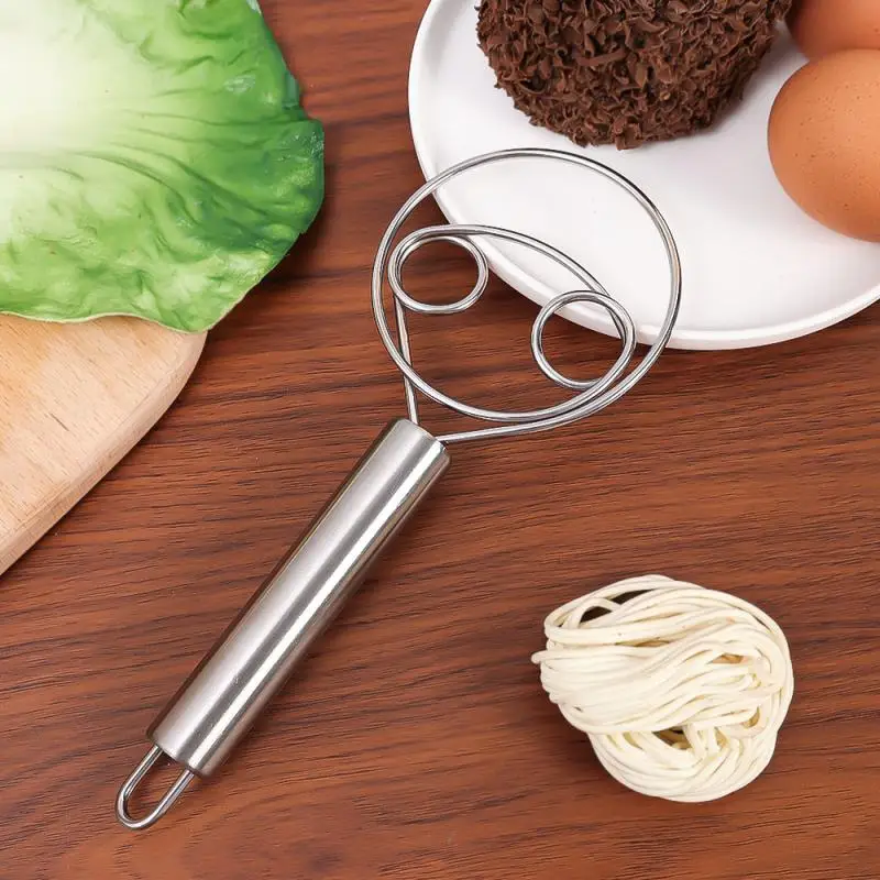 Danish Dough Whisk, Flour Whisk, Stainless Steel Dough Whisk Mixer , Bread Making Tools Suitable for Baking Mixing Sticks