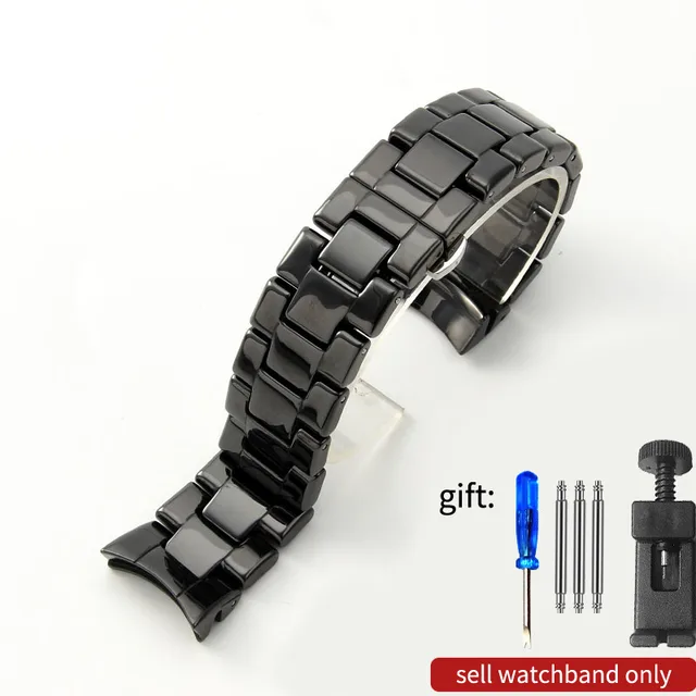 Watch Band 24mm Ceramic Black | Ceramic Watchband Accessories | Armani  Watch Band - Watchbands - Aliexpress