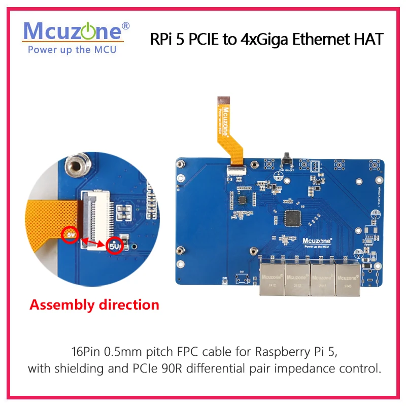 MPG4,   5 PCIE to 4xGiga ̴ HAT, ġ , 4 ä ⰡƮ ̴ Ȯ, Openwrt OS ̹