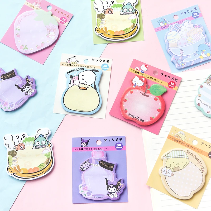 

Anime Kawaii Sanrioed Kuromi My Melody Kittys Pochacco Purin Dog Cartoon Cute Student Hand Ledger Sticky Note Notepad Girl Gift