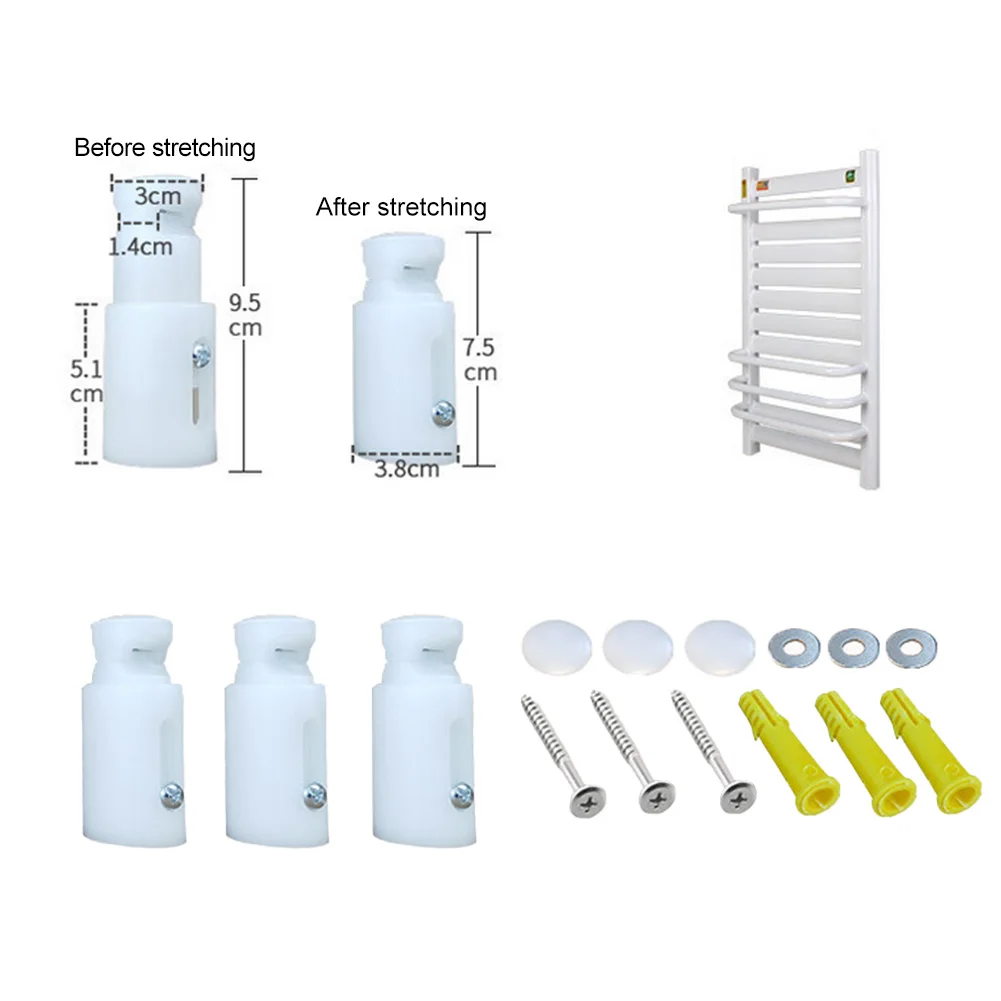 3pcs Heated Radiators Brackets Replacement Wall Fixing Mounting Hooking Parts For Bathroom Towel Rail Radiators