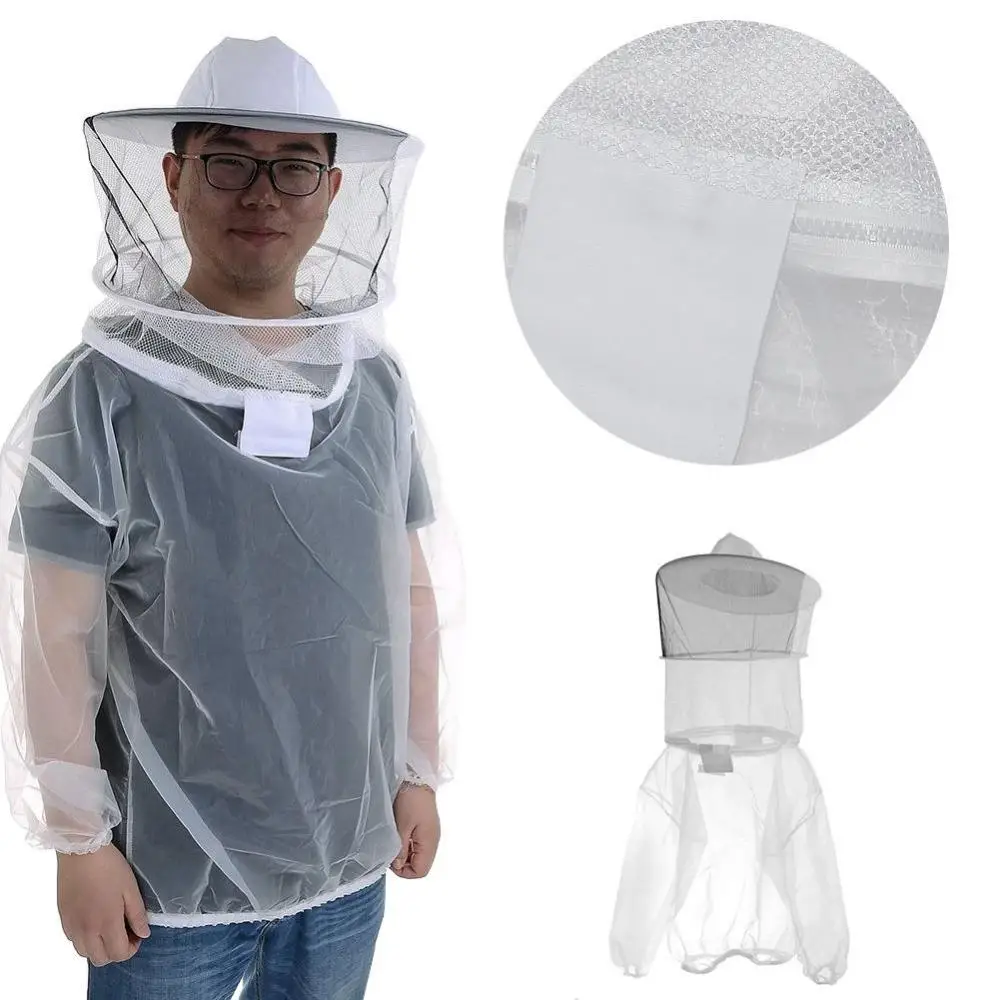 Hat Mesh Smock Beekeepers Beekeeping Anti-Bee Half Body Protective Clothes Transparent Breathable Anti Bite Beekeeping Top beekeeping suit beekeeping clothing
