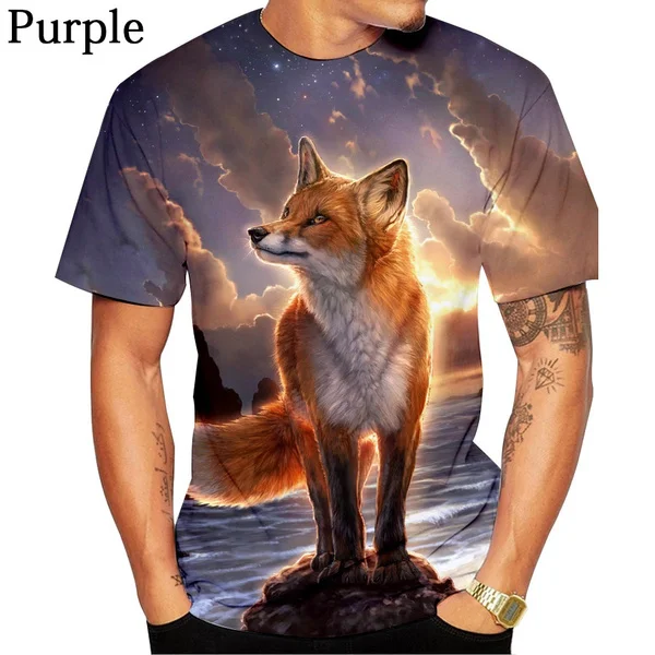 Women's/Men's Casual T Shirt 3D Printed Animal Fox T Shirt Breathable 3d printed t shirts