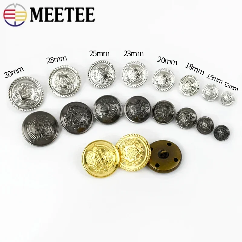 10, 12mm Silver Metallic Buttons, Metallic Plastic, Round Buttons, Vintage  Style Buttons, Fancy Buttons, Craft Buttons 