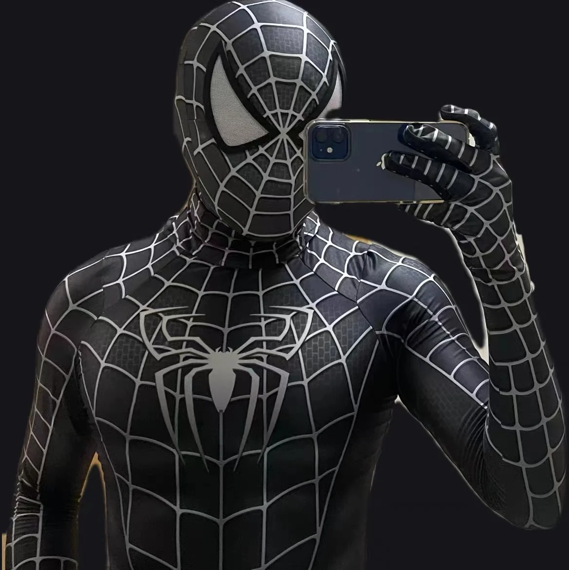 Halloween Men Spidercosplay Black Raimi Cosplay Costume Venom Symbiote Raimi Suit Zentai Bodysuit Adults 