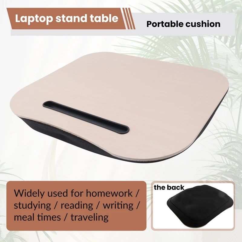 A76F-Desk Bed Cushion Knee Lap Handy Computer Reading Writing Table Tablet Tray Cup Holder Laptop Stand Cushion Desk Office Lapt