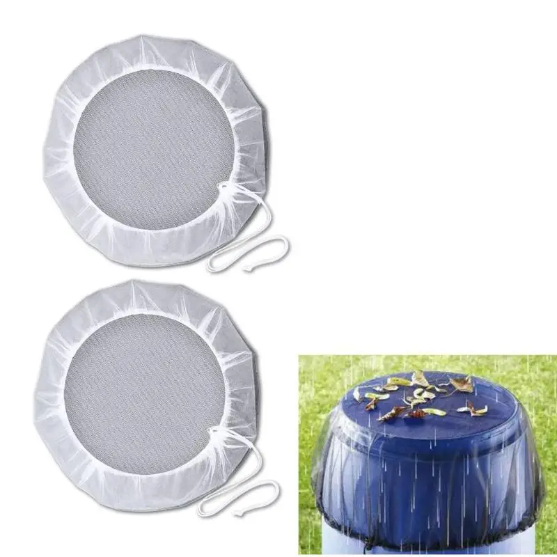 ☆ Siatka na beczkę na deszcz, siatka na wiadro do zbierania wody, osłona z siatki na beczkę na deszcz z regulowanym sznurkiem