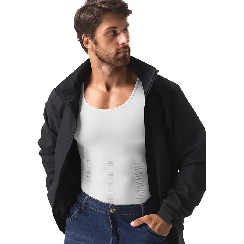 Model wearing compression tank top - color options