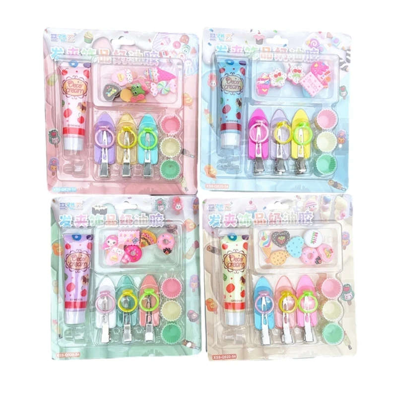

MXMB Resin Hair Clip Kits Make Your Hairpins with Imitation Cream Gel Handmade