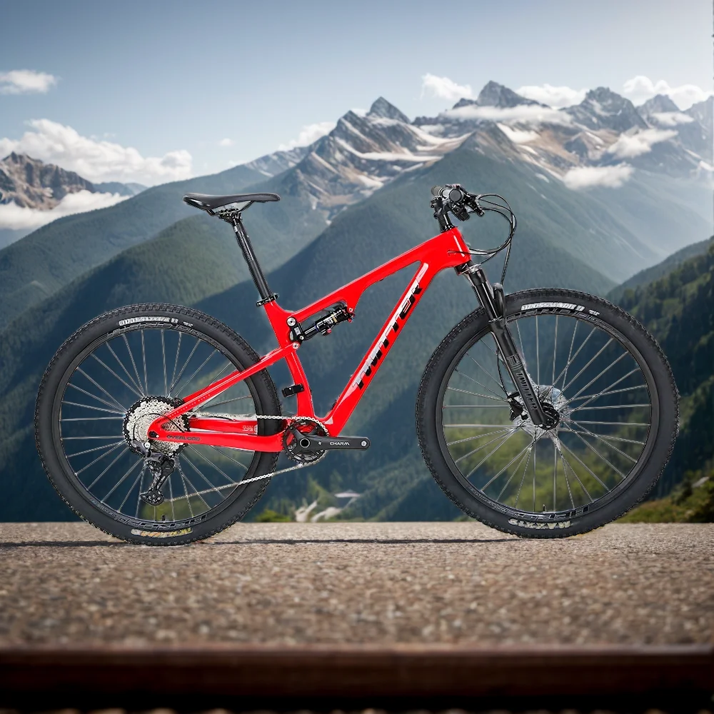 Twitter Full Suspension Mountain Bike In Fibra Di Carbonio Freno A Disco Idraulico Gravel Bike 12 Velocità Mtb Soft Tail Off-Road Racing