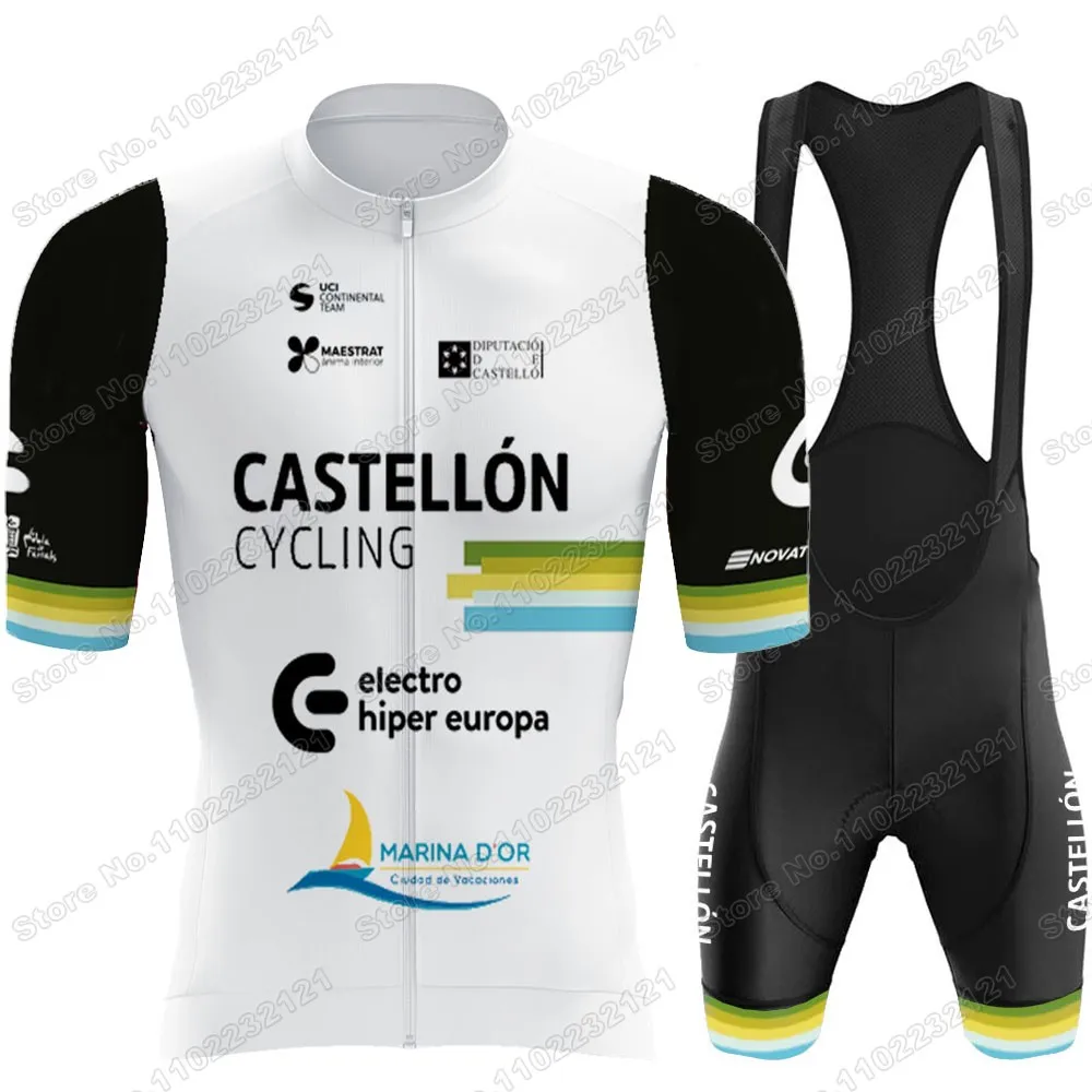 Cycling Jersey Set Men Cycling Clothing Road Bike Shirt Suit Bicycle Bib Shorts MTB Maillot Electro Hiper Europa Castell&oacute;n