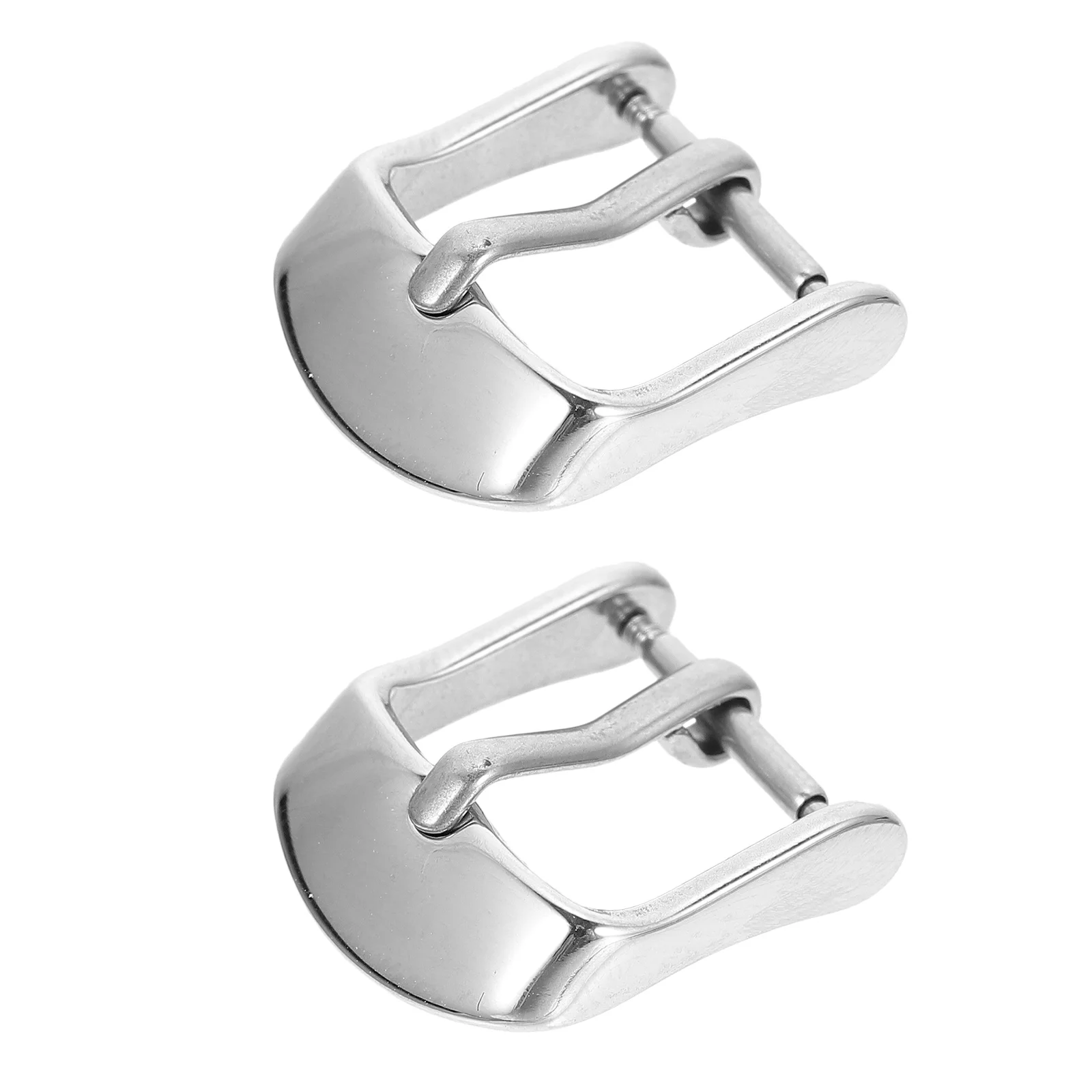 

2 Pcs Clasp Watch Buckle Strap Stainless Steel for Sports Fastener Repair Clap Band Replacement