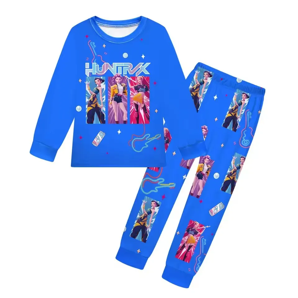 Pijama Infantil Huntrix Para Niñas - Conjunto 2 Piezas Kpop Anime, Felpa Cálida, Invierno