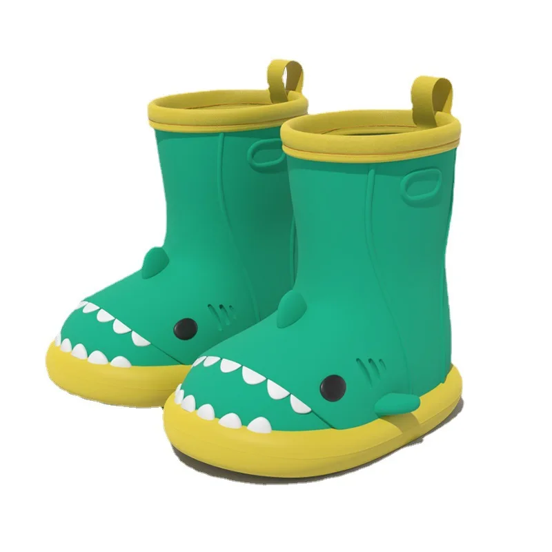 Adult Cartoon Shark Rain Shoes Female Summer Indoor Outdoor Anti slip Boy Rubber Shoes Cute Parent-child Waterproof Rain Shoes