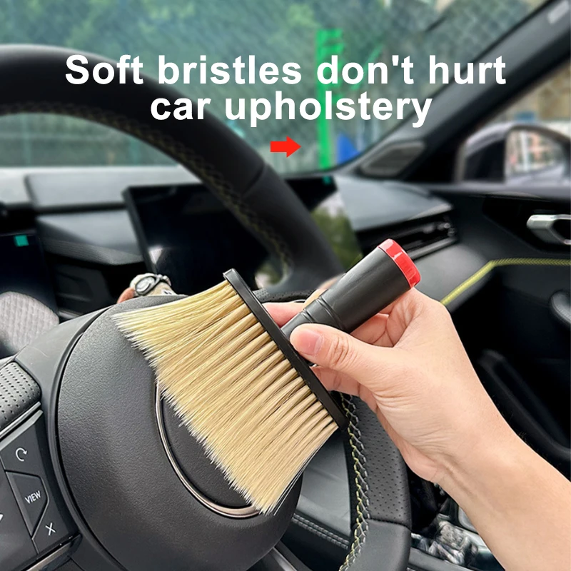 Car Cleaning Brush Multifunctional Soft Bristles Auto Air Outlet Gaps Dust Removal Interior Duster Tool
