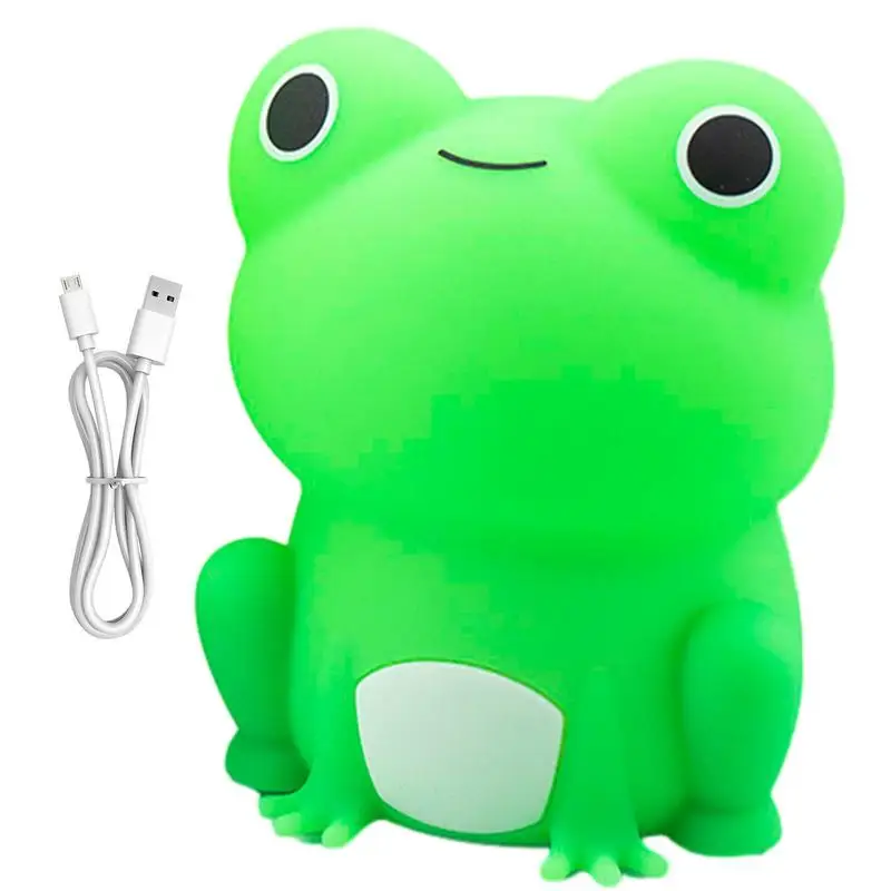 

Frog Night Light Silicone Frog Lamp Frog Night Lamp Rechargeable Dimmable Night Light Automatic Timing Turn Off Home Decorations