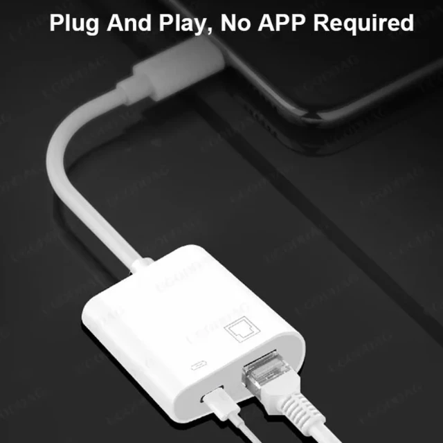 USB C에서 RJ45 기가비트 이더넷 LAN 어댑터