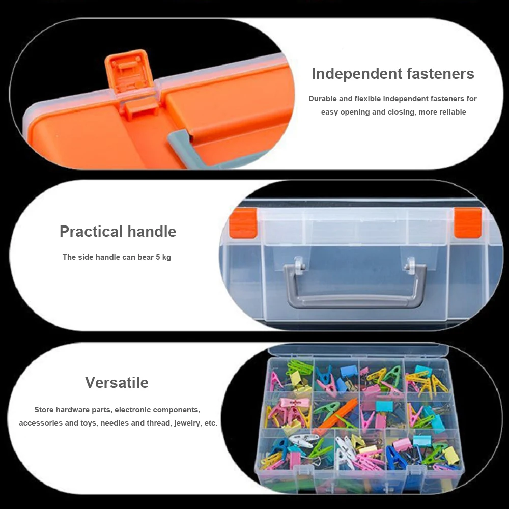 Model Miniature Parts Stackable Storage Container Box With Dividers 11+1 Compartments Craft Organizers For Storage Kids Toys