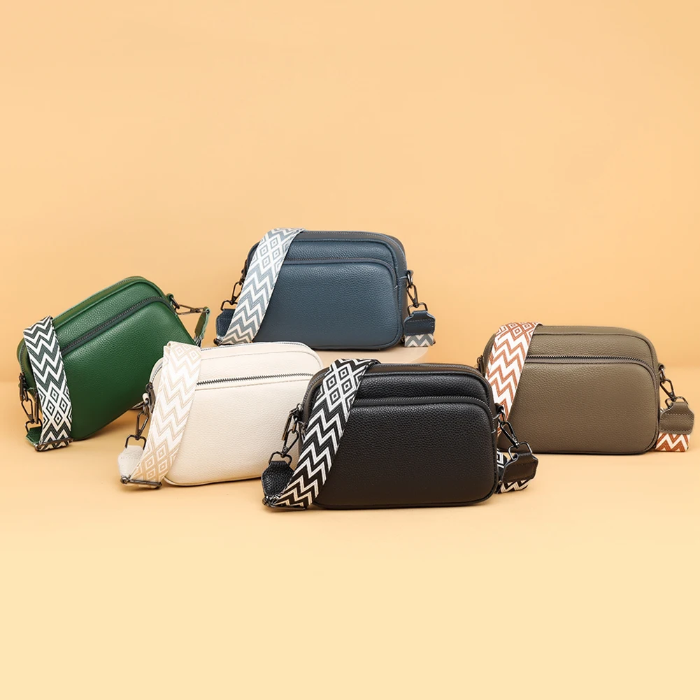 Women Genuine Leather Crossbody Bag Fashion Designer Large Capacity Female Single Shoulder Bags Solid Color Casual Messenger Bag