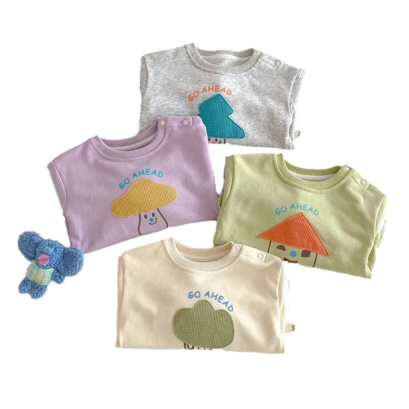 Cute Cartoon Patch Kids Hoodie Sweatshirt for Boys and Girls