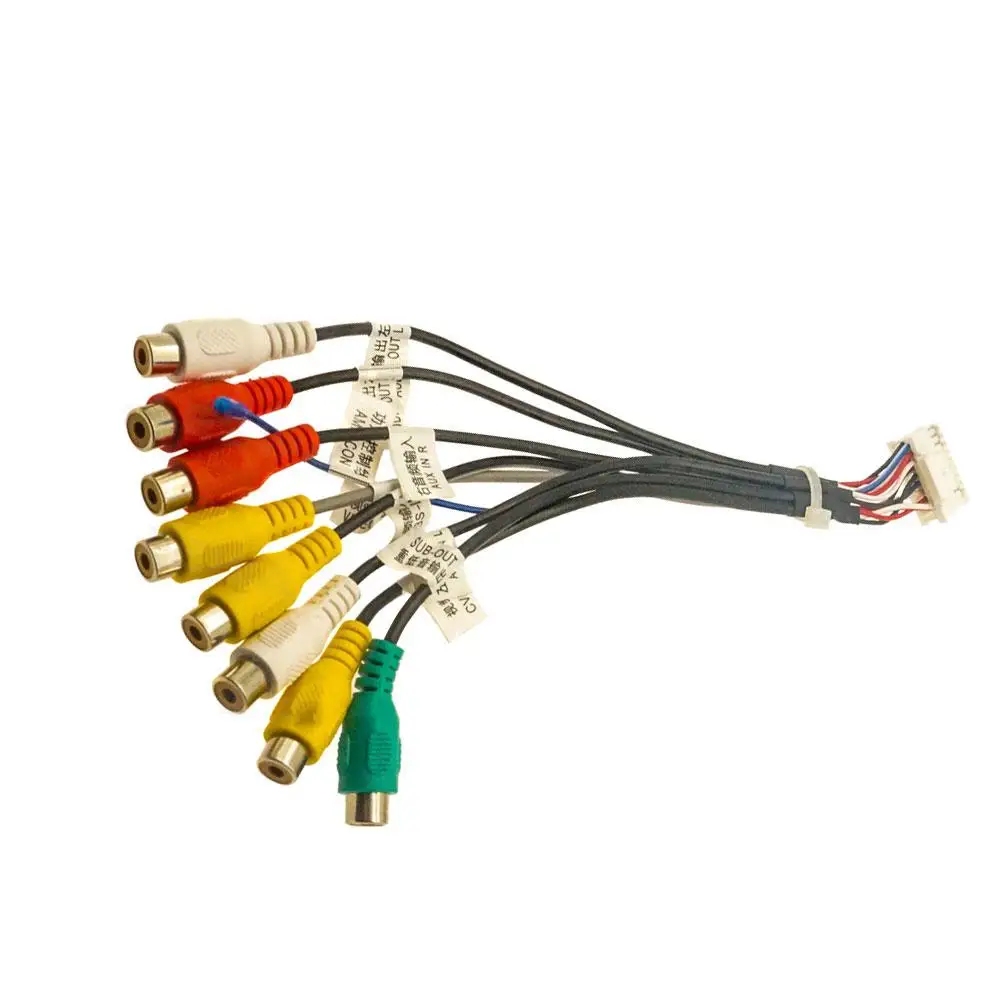 Car Audio Head Unit Stereo Wire Harness Kits 20pin 8head Rca Cable