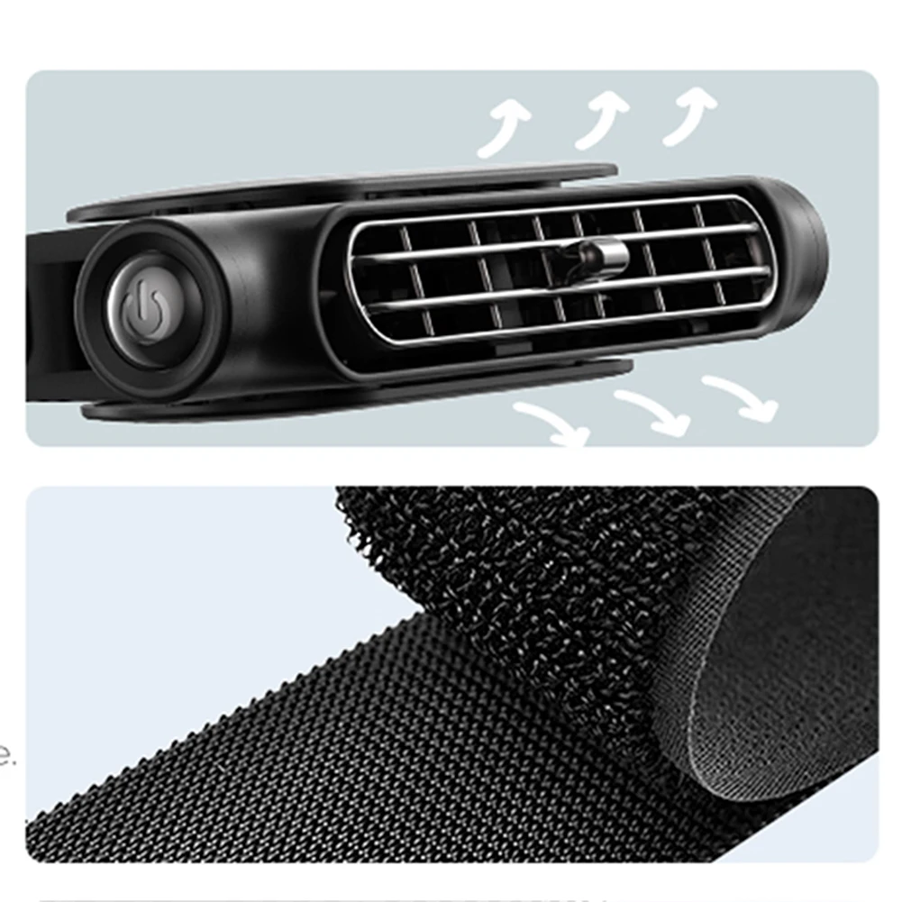USB Charging Car Seat Back Pillow Fan, Adjustable Angle Car Cooling Fan