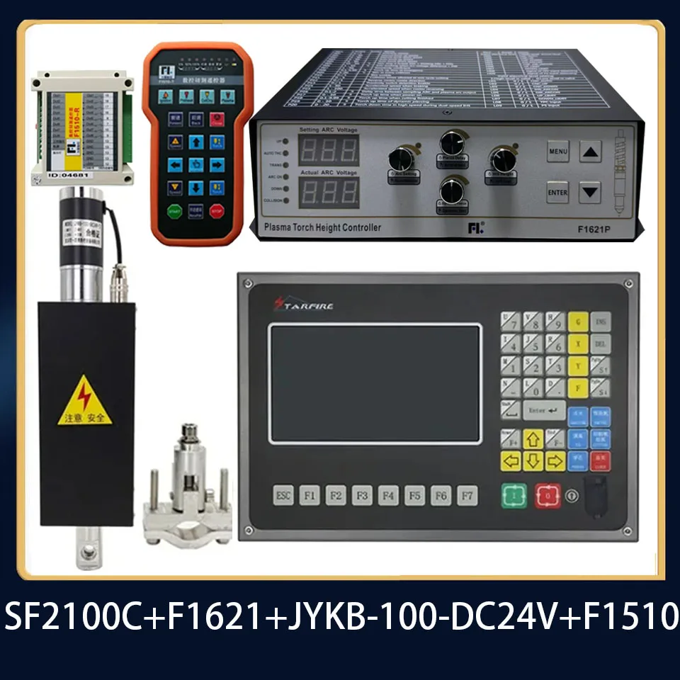

New plasma controller SF2100C THC+elevator kit F1621P+JYKB-100-DC24V-T3+F1510 suitable for plasma cutting machines