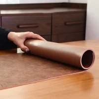 Luxury Solid Leather Table Mat Cowhide Grain Leather Tea Table Pad Office Desk Large Mouse Game Pad Home Table Decoration 4