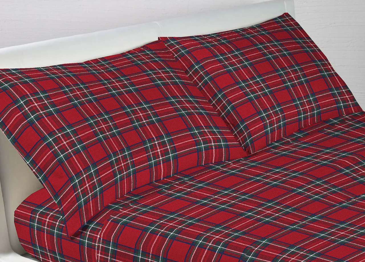 Full 100 cotton bed sheets Made In Italy Dis Scottish Kilt various