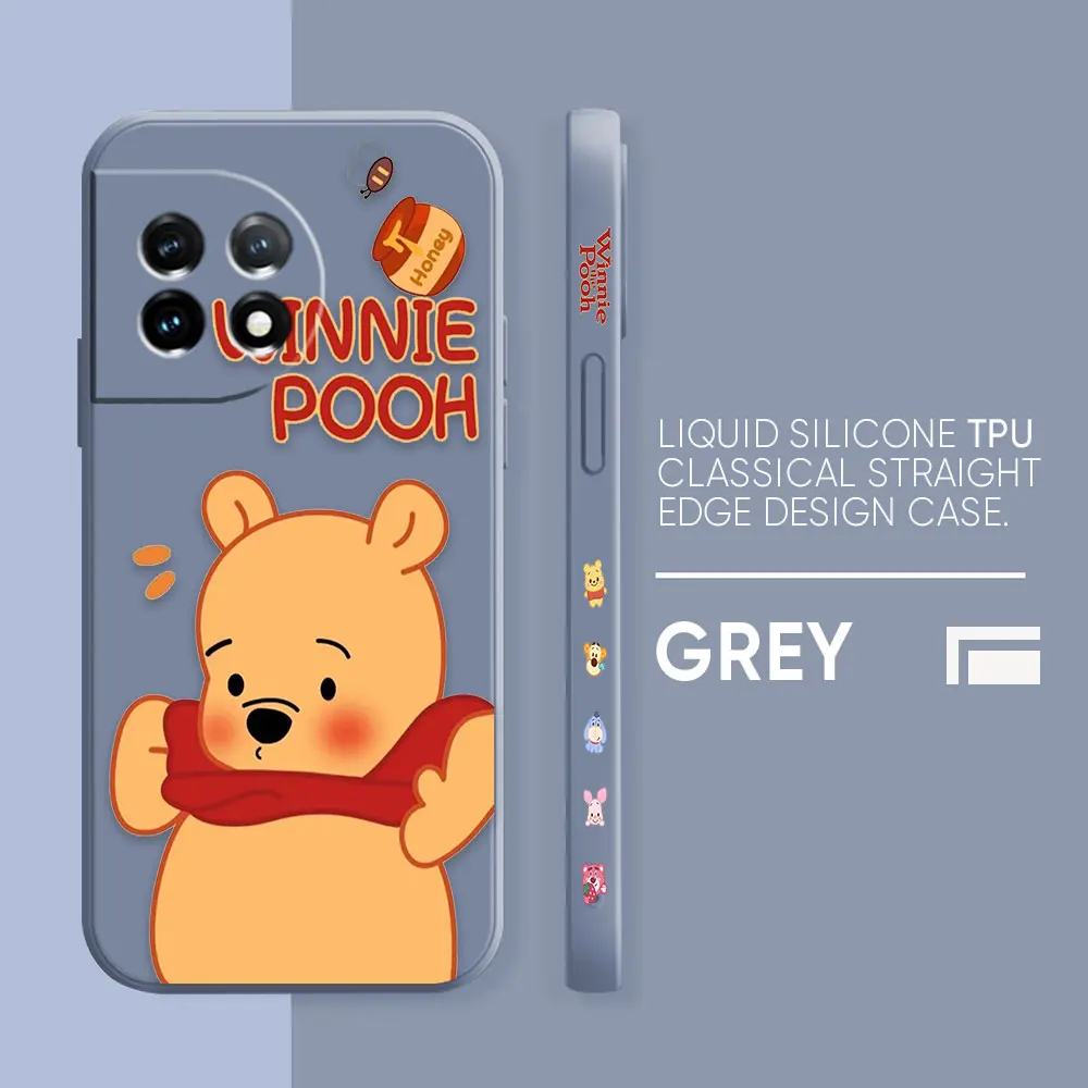 Case For Oneplus 5 6 9 9R 8 8T 7 7T A3 2 2V NORD 3 2 Lite Pro Simple Liquid Silicone Case Cute Winnie The Pooh