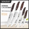 XINZUO High Quality 3.5+5+8+8+8"  Paring Utility Cleaver Chef Knife Germany 1.4116 Stainless Steel 1PCS 5PCS Kitchen Knife Sets 1