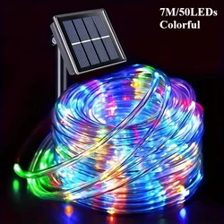 Outdoor Waterproof LED Solar Rope Lights - Decorative Garden Fairy String Lights (7M Colorful)