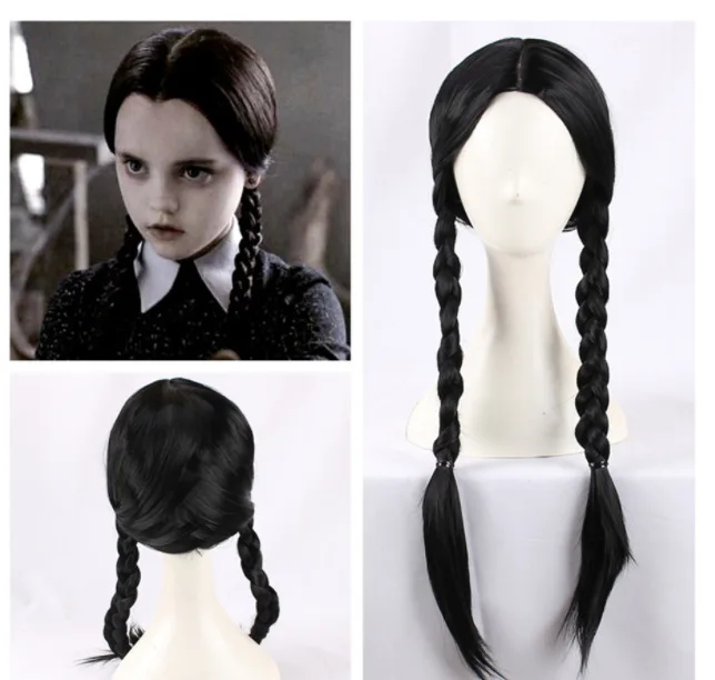 Kids Children Wednesday Wednesday Cosplay Costume Dress Outfits Halloween Carnival Suit Black Dress Role Play for Girls cosplay costume halloween dress outfit