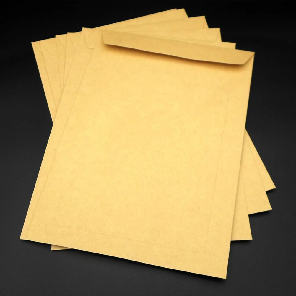 Enveloppe en papier kraft vierge, enveloppes classiques unies pour documents, bureau, école, affaires, lettre, rangement, 229x162mm, 50 pièces