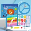 Kids Magnetic Fraction Math Montessori Toys Wooden Fraction Book Set Arithmetic Teaching Aid Kids Educational Learning Toys 1