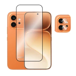 Full Cover Tempered Glass Screen Protector with Camera Lens Film for Honor 600 Pro (1 Glass and 1 Lens)