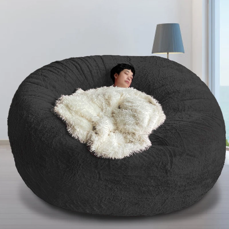 Dropshipping gaint 7ft Adults Bean Bag Chair Floor Corner Seat Comfy Velvet  Lazy Sofa Pouf Game Couch no Filling Beanbag - AliExpress