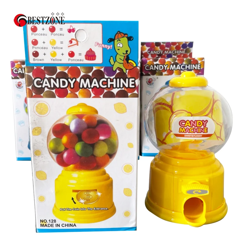 1Pcs Cute Sweet Mini Candy Machine Kids Bubble Gift Children Bank Toys Dispenser Gumball Coin Saving Box Piggy Bank Home Decor