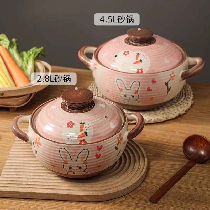 Clay Casserole Korean Ceramic Stew Pot Bohemian Soup Pan Cooking Pot  Kitchen Supplies Saucepan Household Cookware Milk Pan - AliExpress