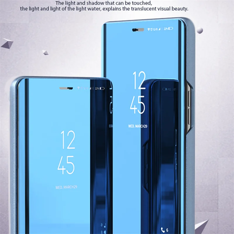 Sleek Mirror Flip Phone Case with Capa Cover Design