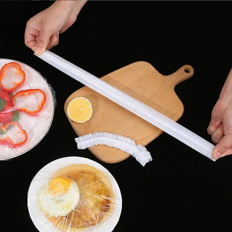Stretch Bowl Covers, Plastic Food Storage Covers, Disposable Elastic Dish Plate Wrap Bowl Covers for Leftover and Meal Prep 5
