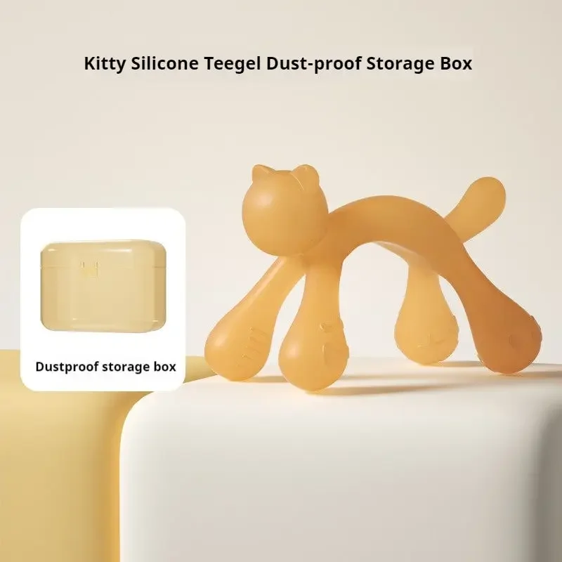 Nano Silver Kitty Baby Teether Molar Rod Baby Silicone Toy Water Boiling Suitable Anti-Bite Artifact